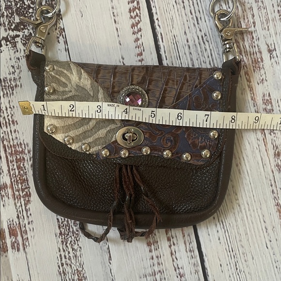 Handmade Hip Bag Company Brown Leather Western Cowgirl Crossbody Bag Purse - Picture 4 of 16